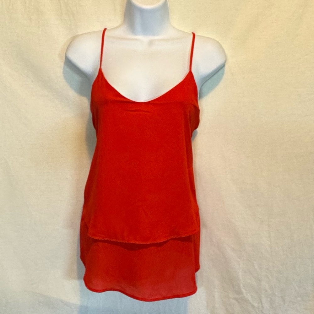 F-10 MiAmi Red Layered Sleeveless Summer Tank Top Size L